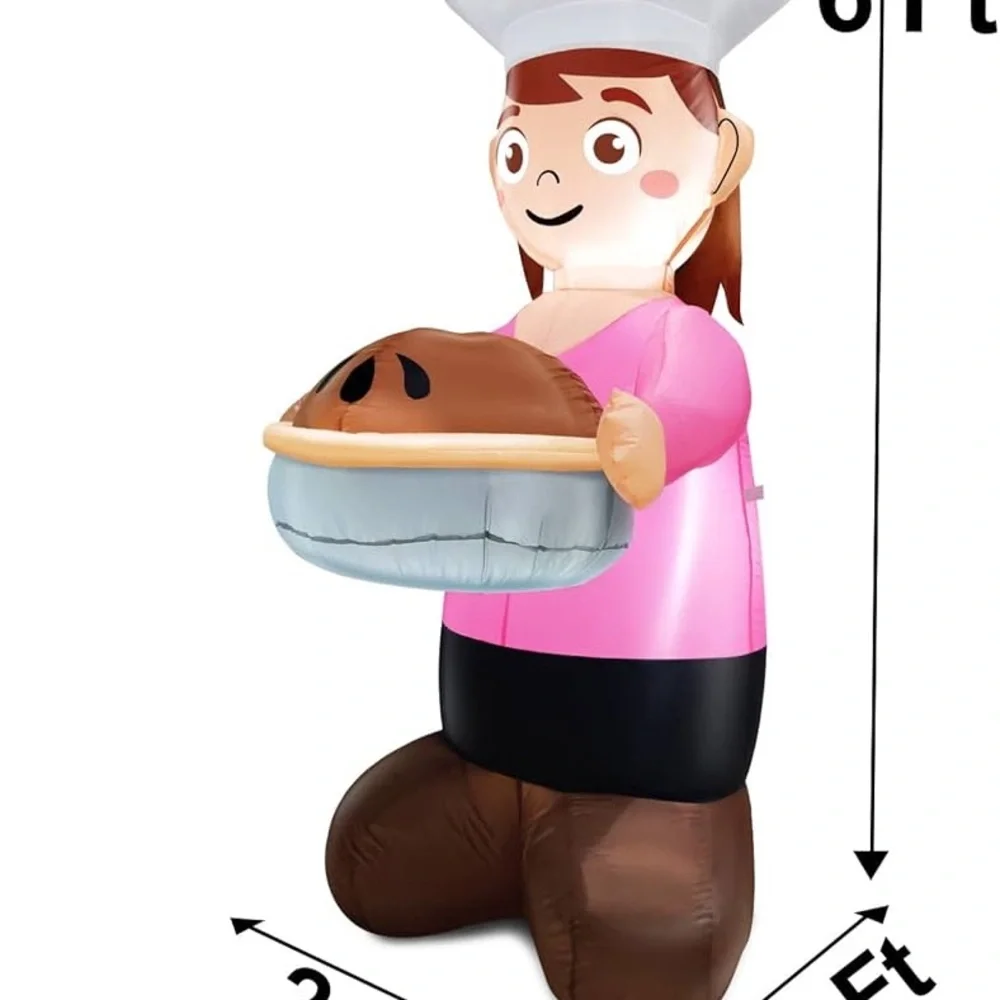 6 Foot Tall Inflatable Baker - Picture 2 of 8